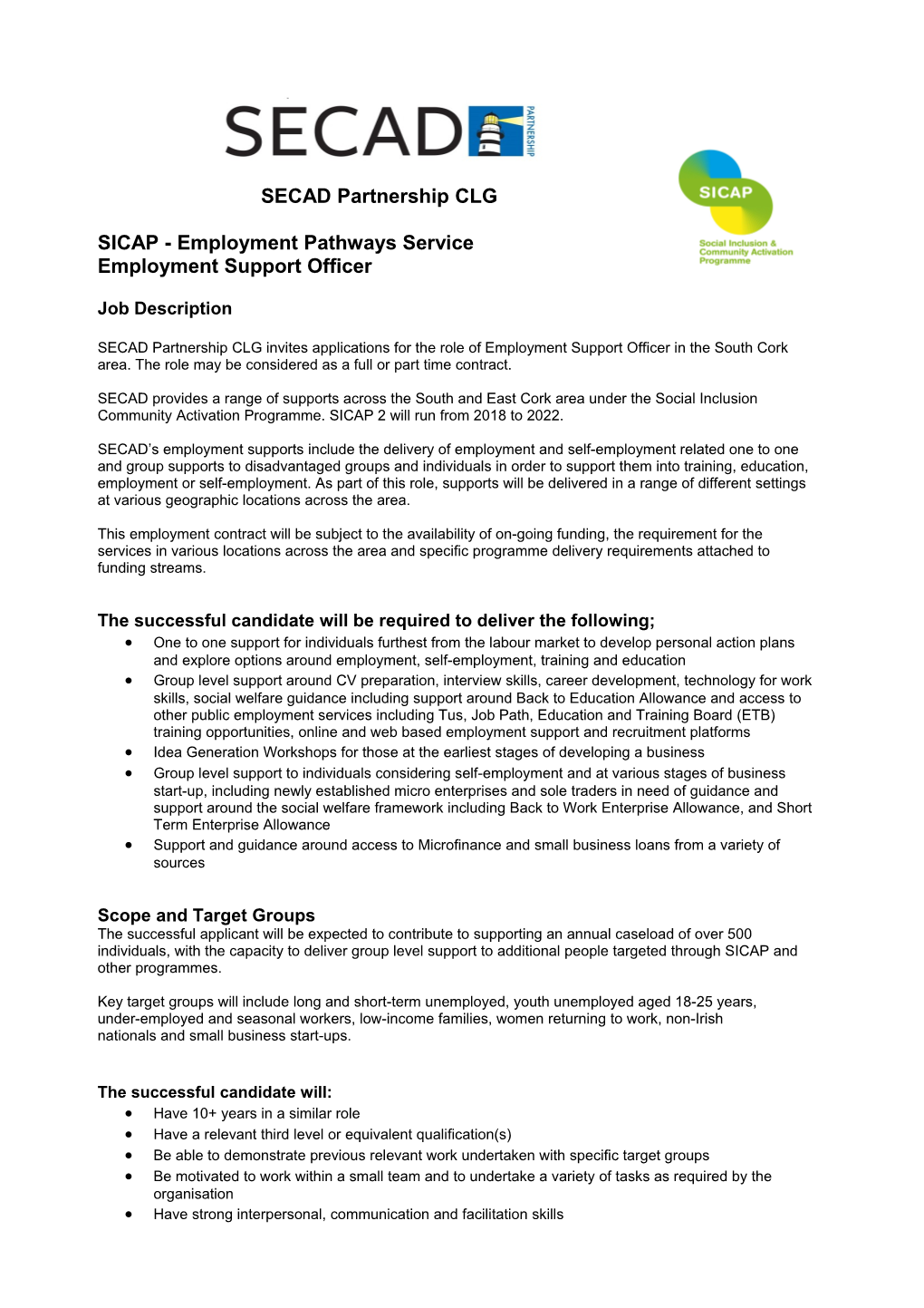SICAP - Employment Pathways Service