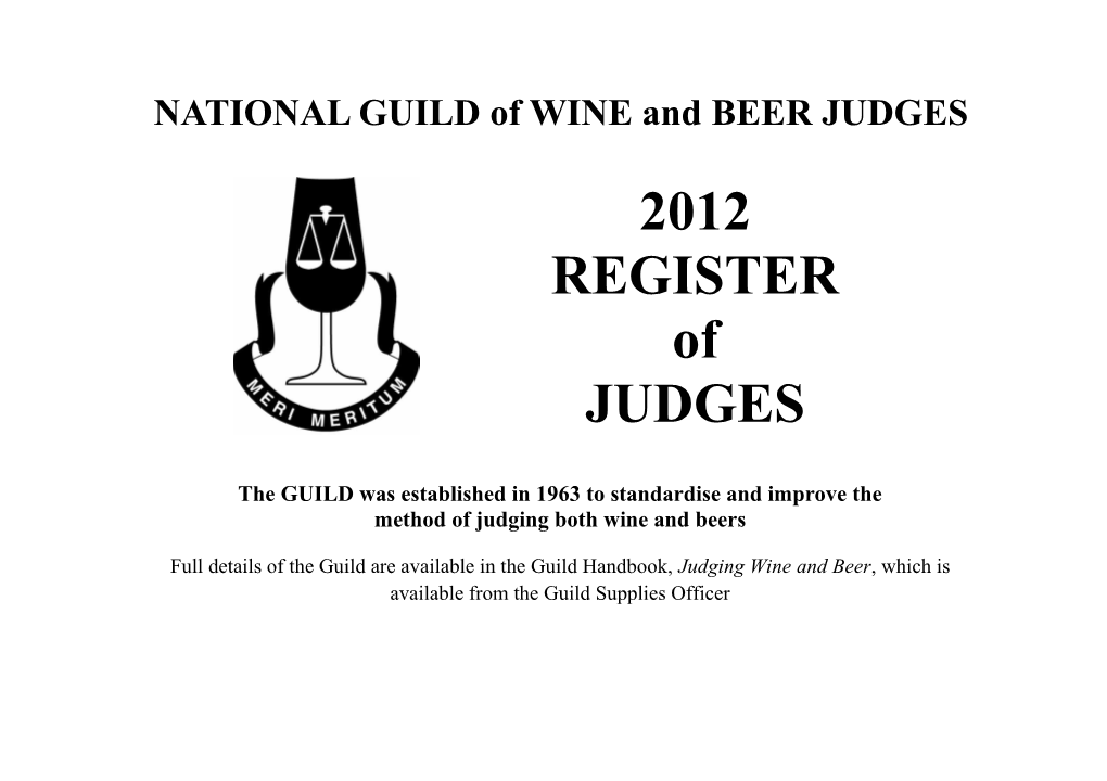 NATIONAL GUILD of WINE and BEER JUDGES