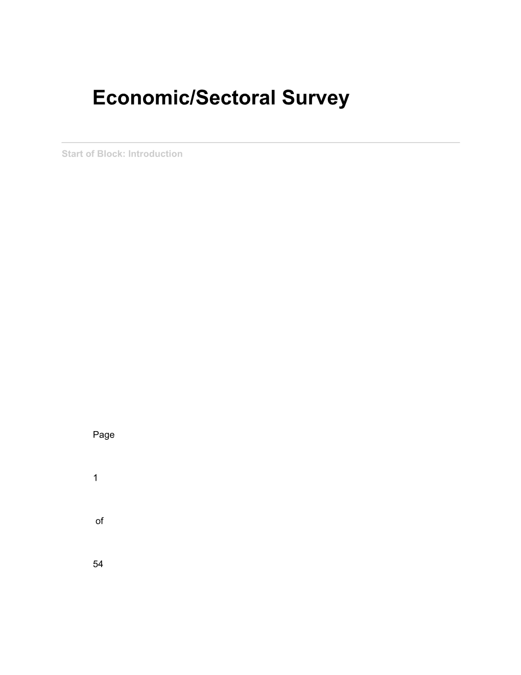 Economic/Sectoral Survey