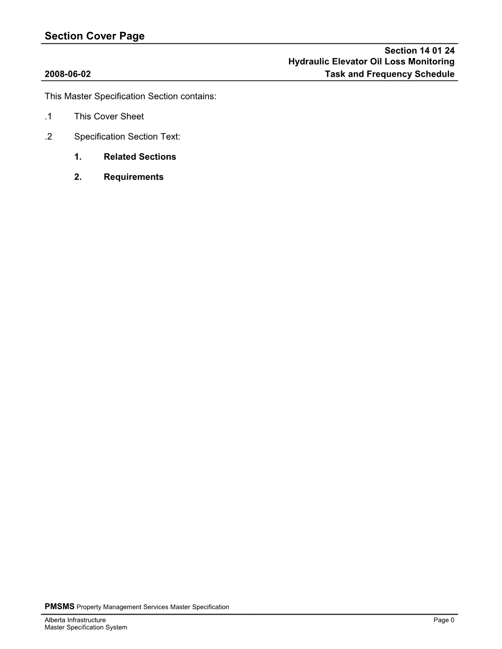 14 01 24 - Hydraulic Elevator Oil Loss Monitoring Task and Frequency Schedule