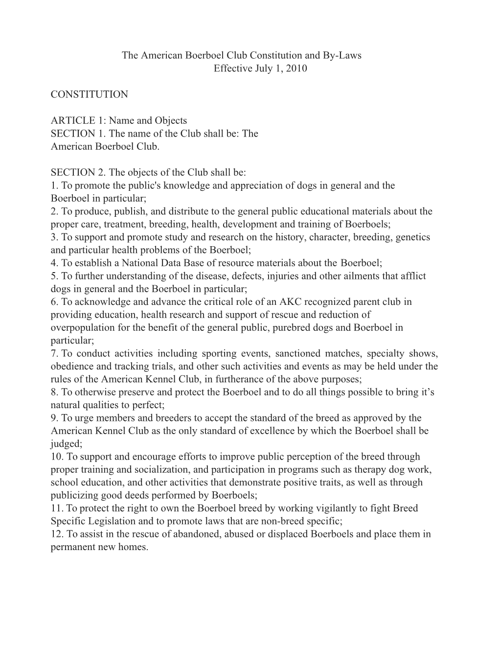 ABC Constitution and By-Laws