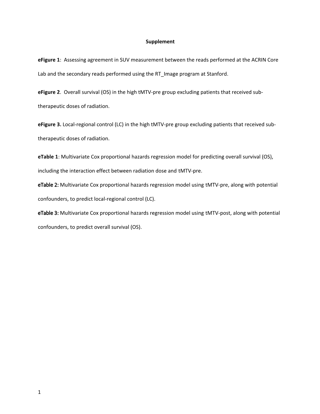 Efigure 1: Assessing Agreement in SUV Measurement Between the Reads Performed at the ACRIN