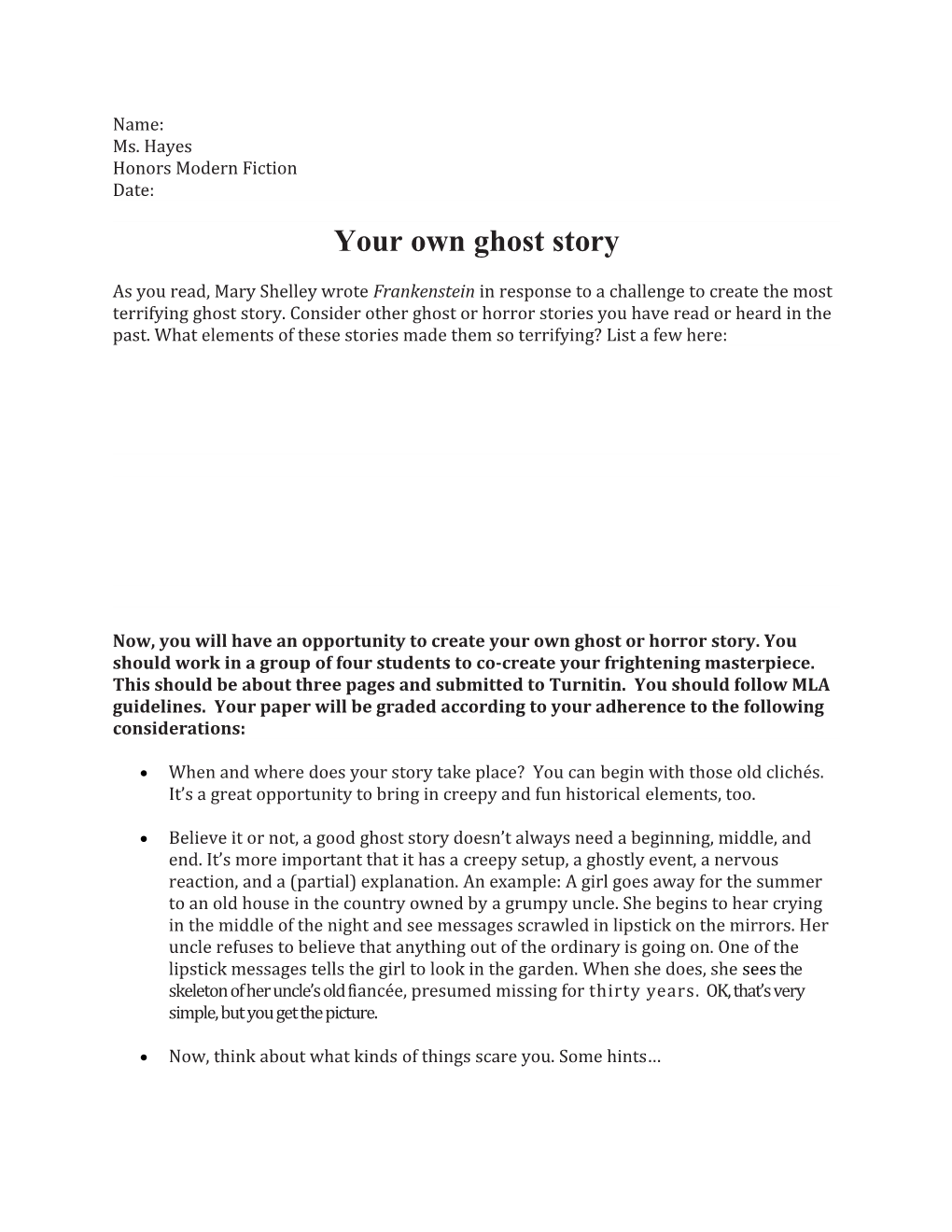 Your Own Ghost Story