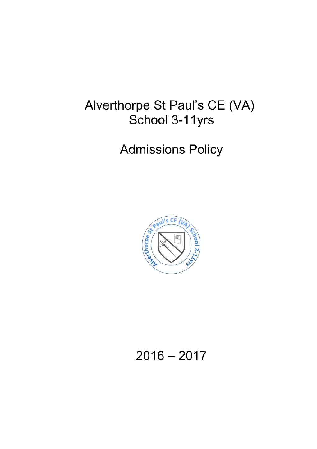 Alverthorpe St Pauls CE (VA) 3-11