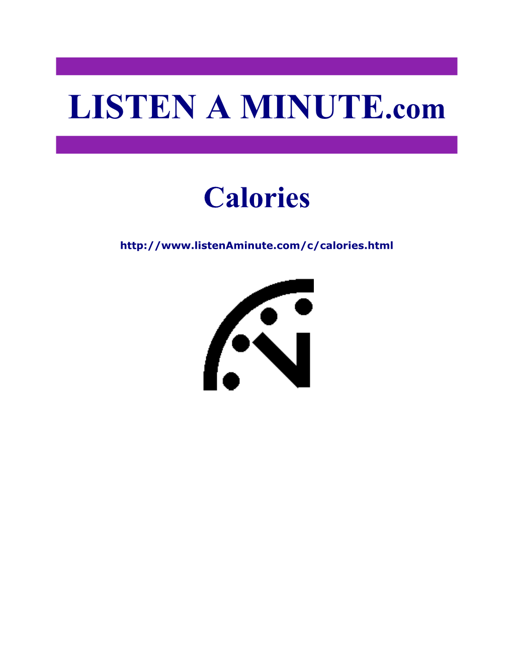 Listen a Minute.Com - ESL Listening - Calories