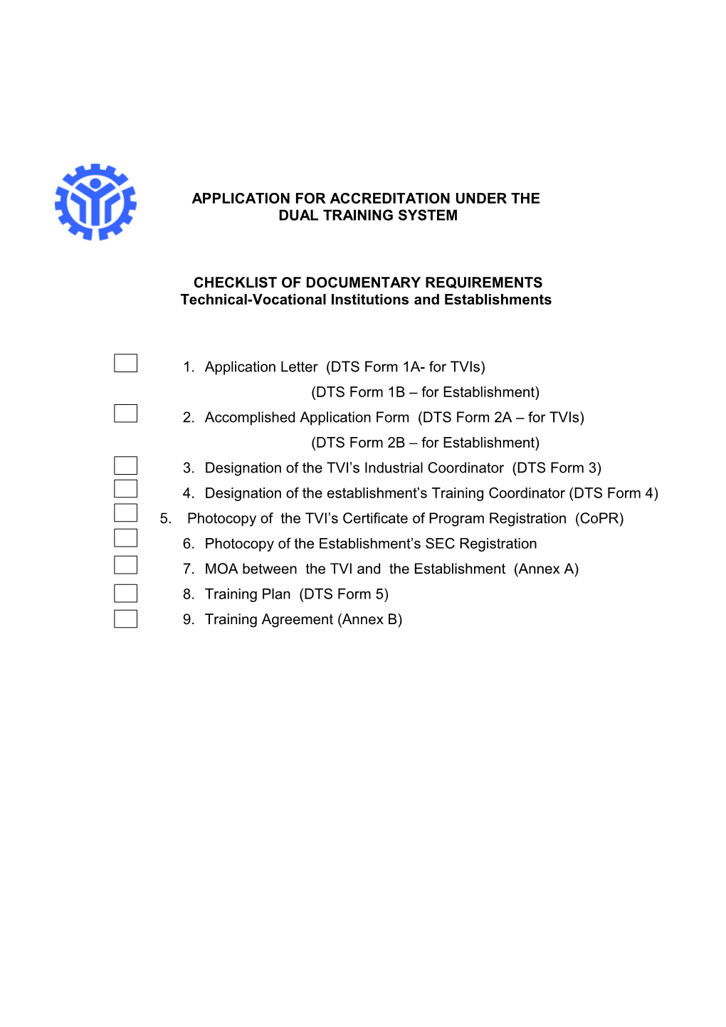 Guidelines in the Implementation of Dual Training Programs