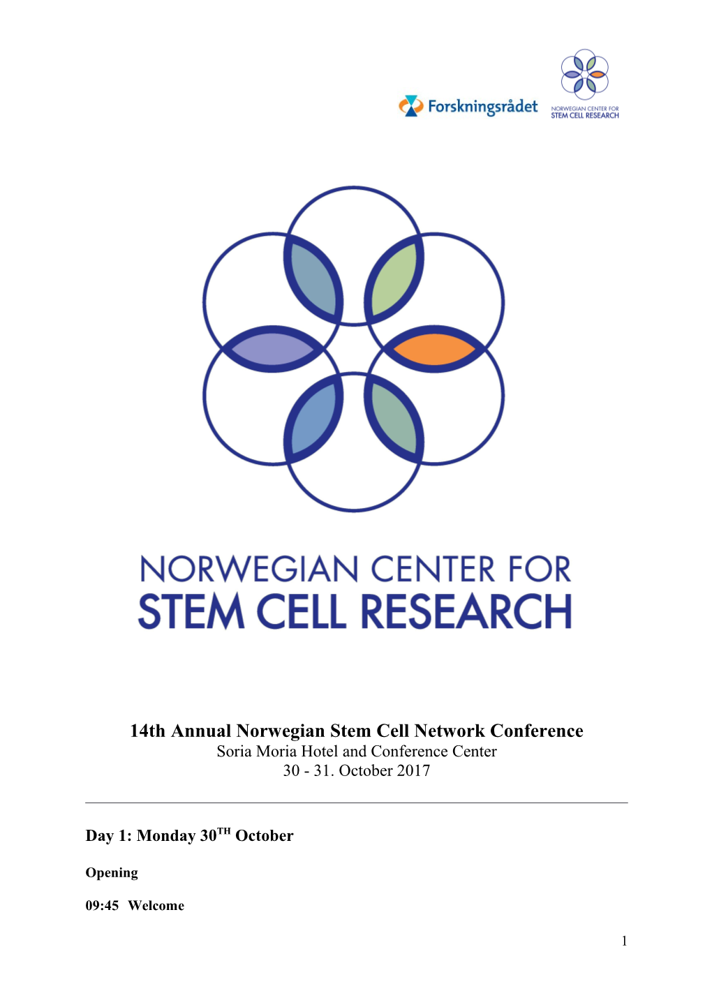 14Th Annual Norwegian Stem Cell Network Conference