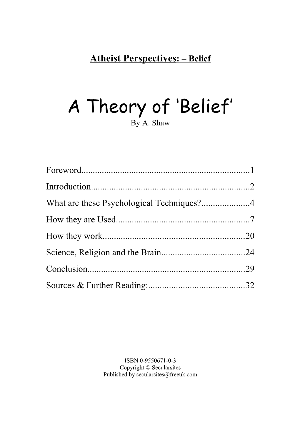 Copy of Understanding Belief from Shaw Save As (Combined Papers 4& 5)