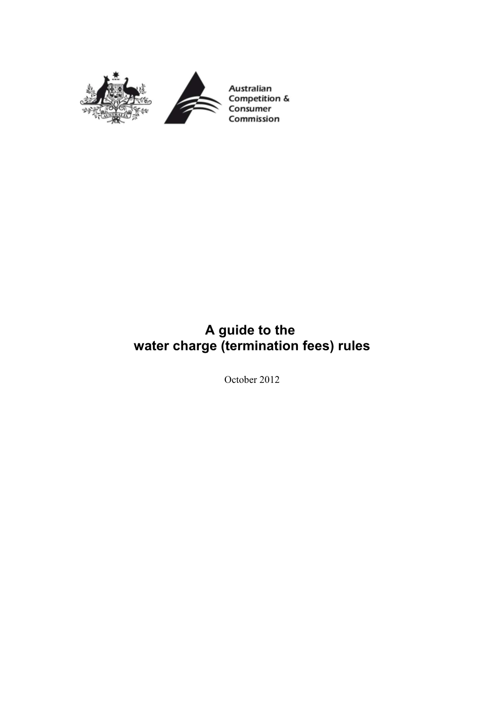 A Guide to the Water Charge (Termination Fees) Rules