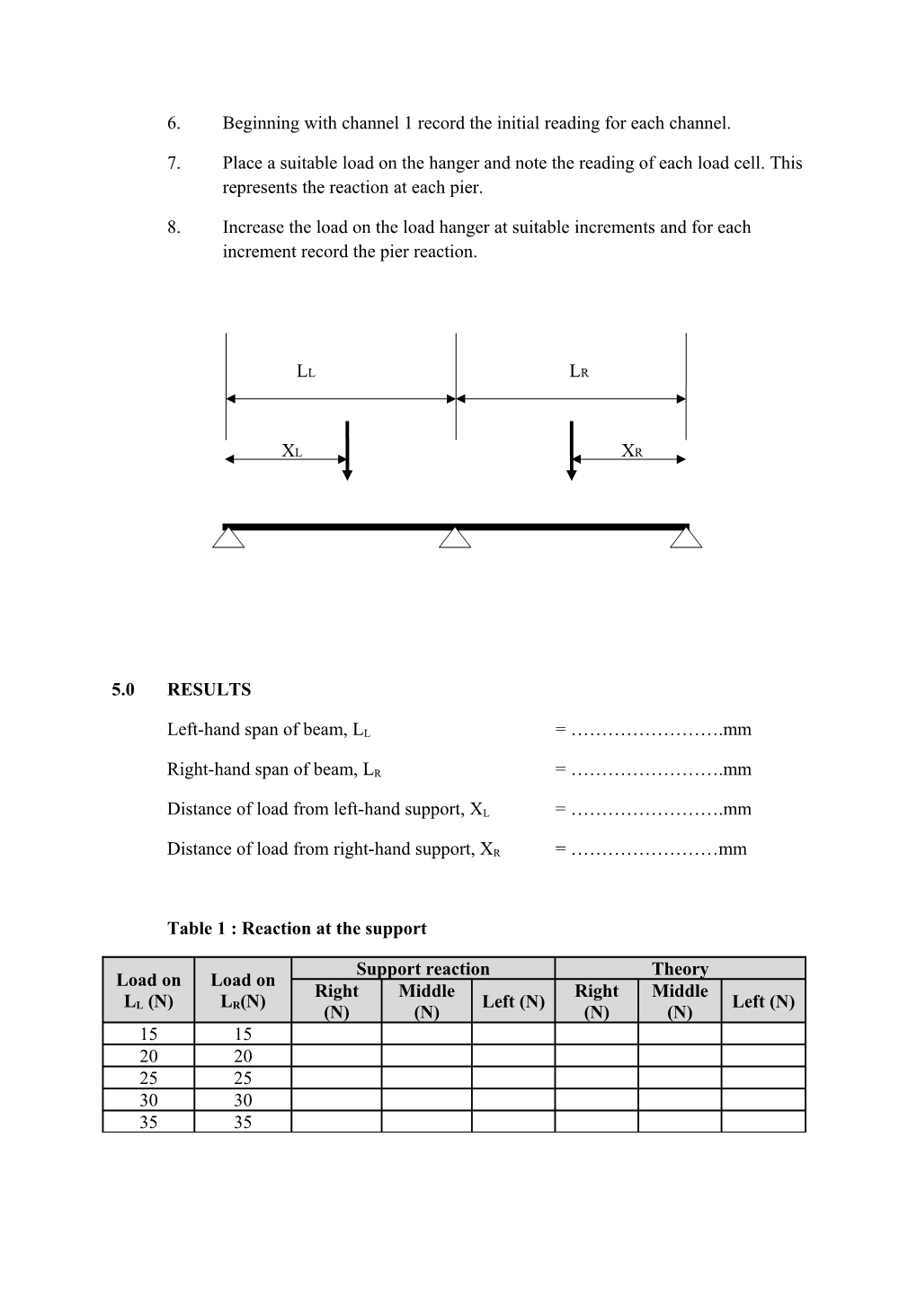 To Determine the Reactions of a Two-Span Continuous Beam