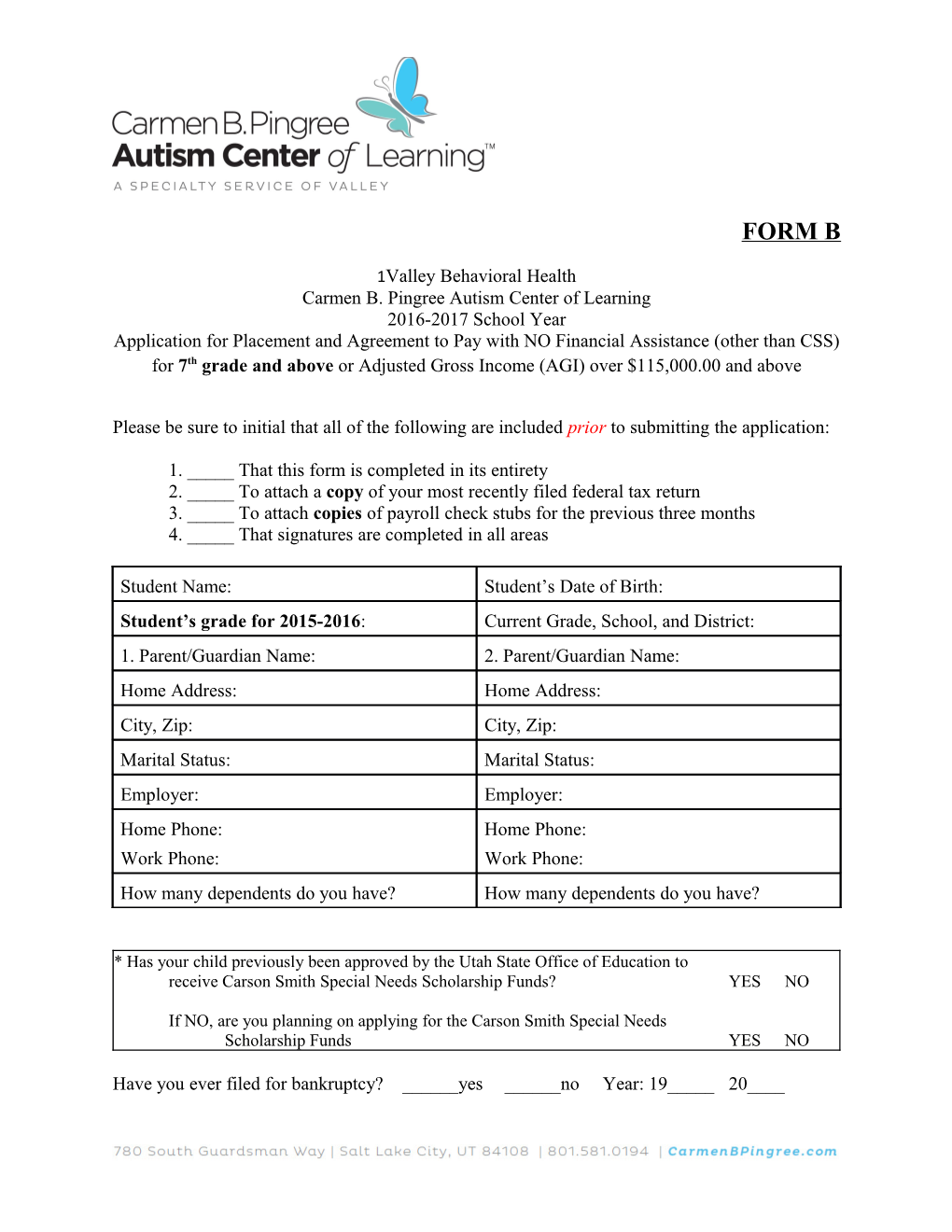 Carmen B. Pingree Autism Center of Learning