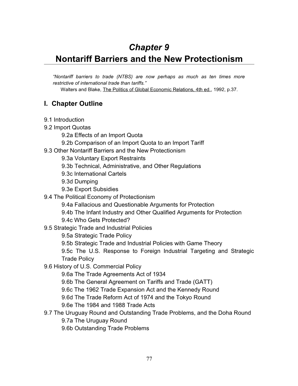 Nontariff Barriers and the New Protectionism