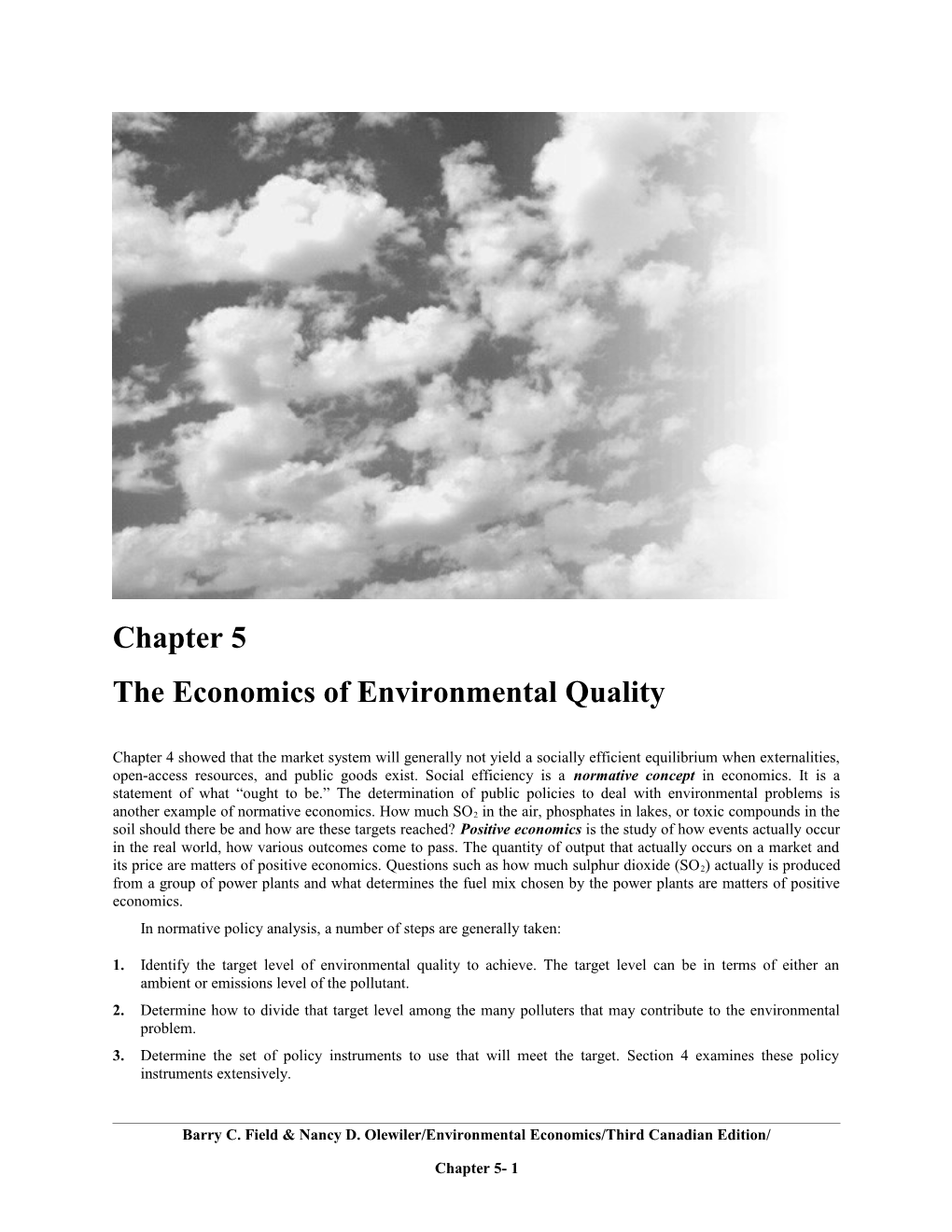 The Economics of Environmental Quality