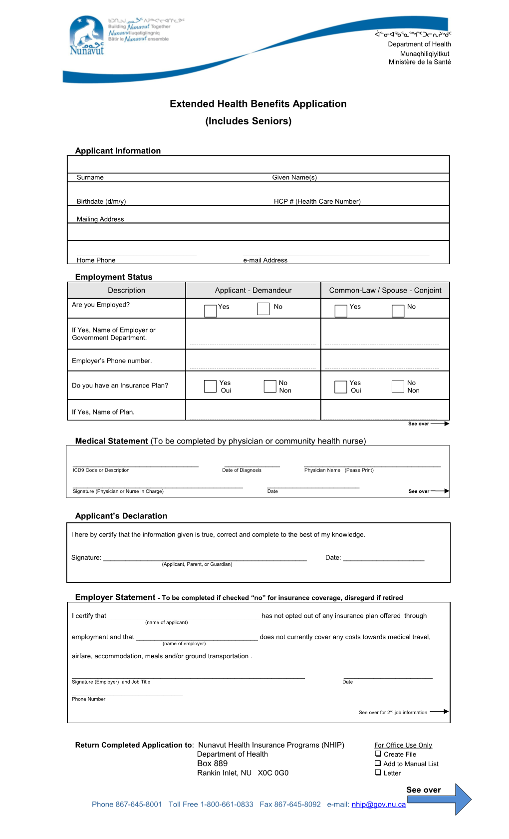 Applicant Information - Demandeur