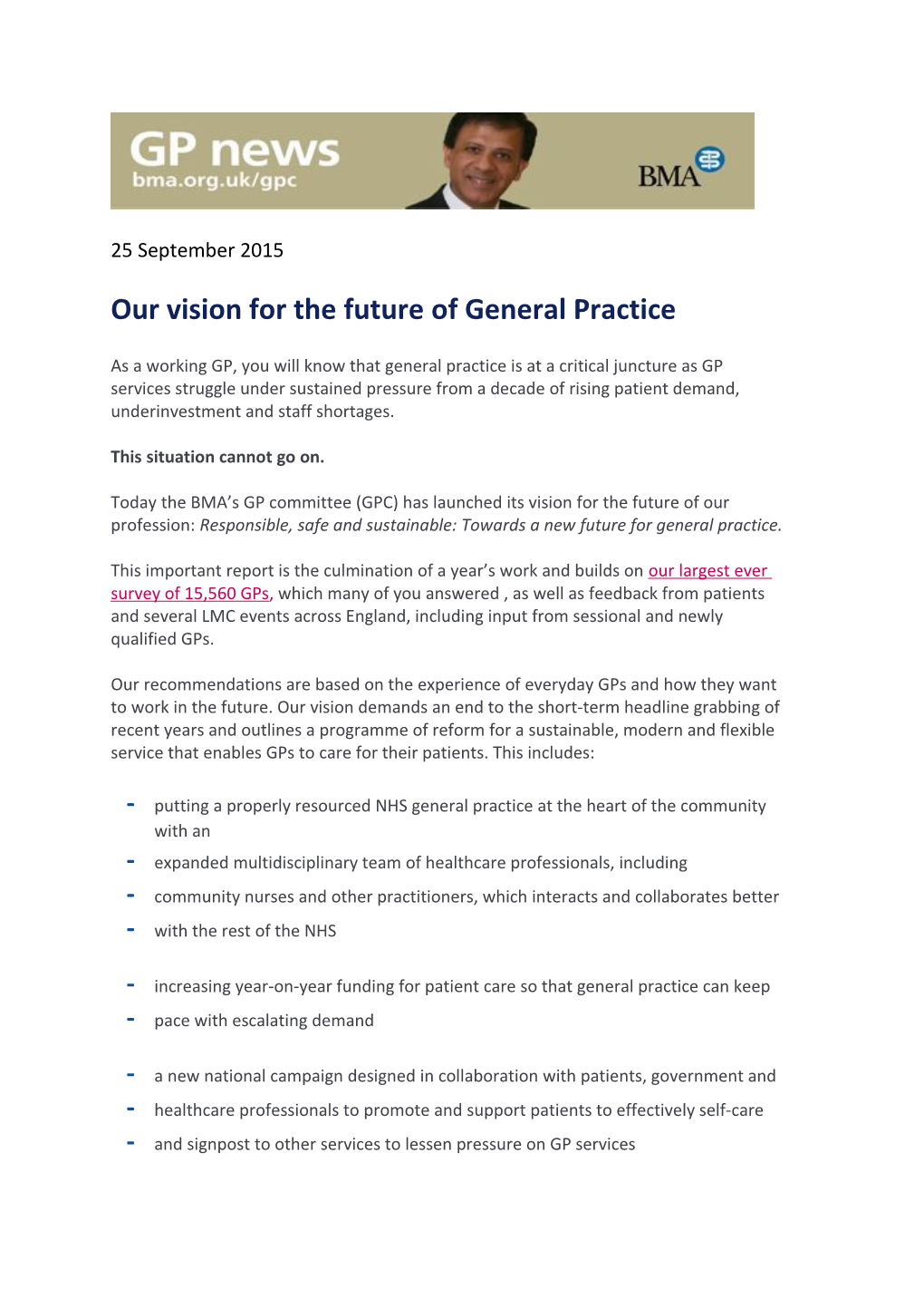 Our Vision for the Future of General Practice