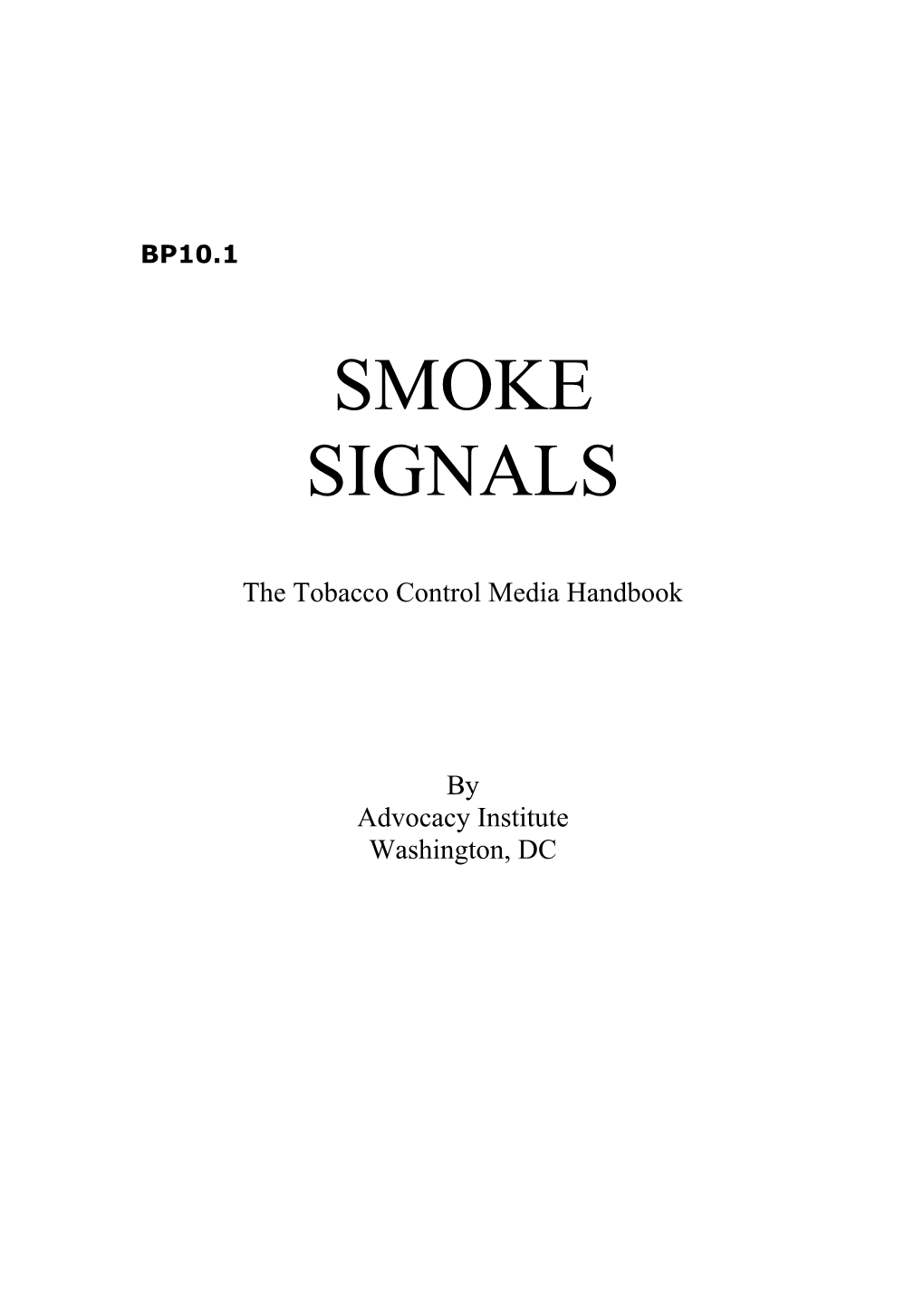 The Tobacco Control Media Handbook