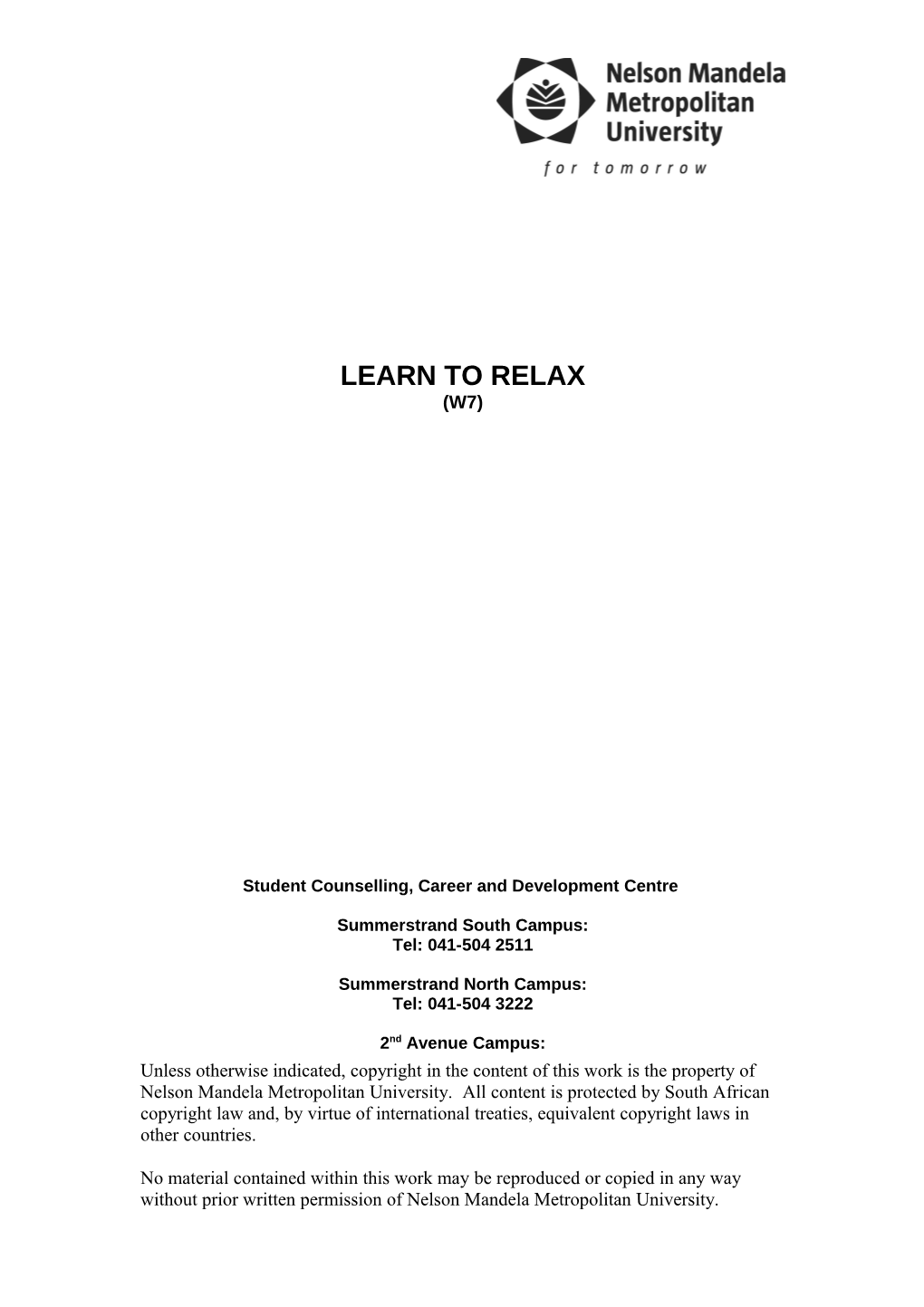 Chapter 5: Learn to Relax