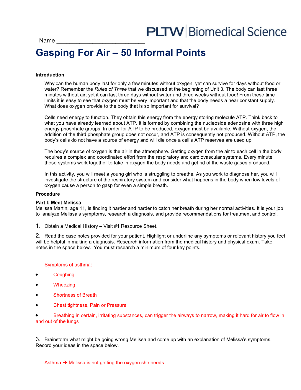 Gasping for Air 50 Informal Points