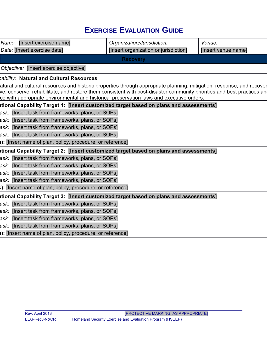 Atural and Cultural Resources EEG Template Mission Recovery 413