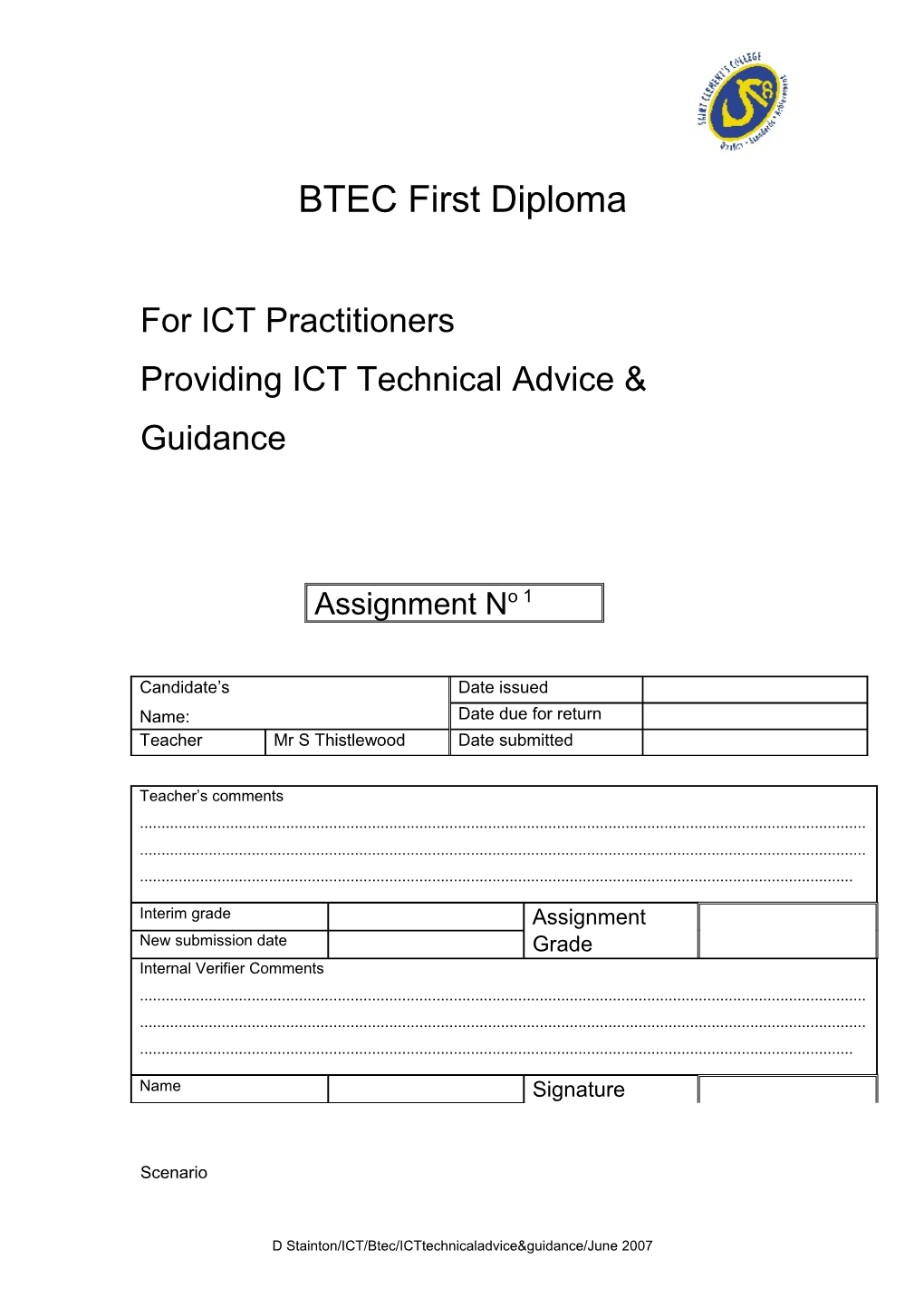 BTEC First Diploma