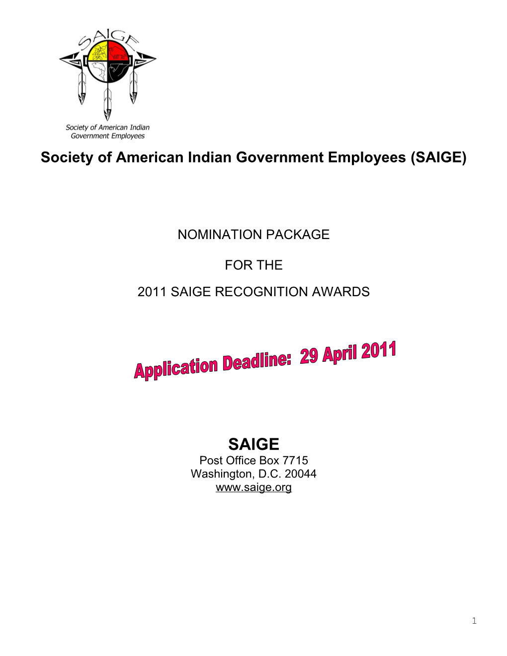 Society of American Indian Government Employees (Saige)