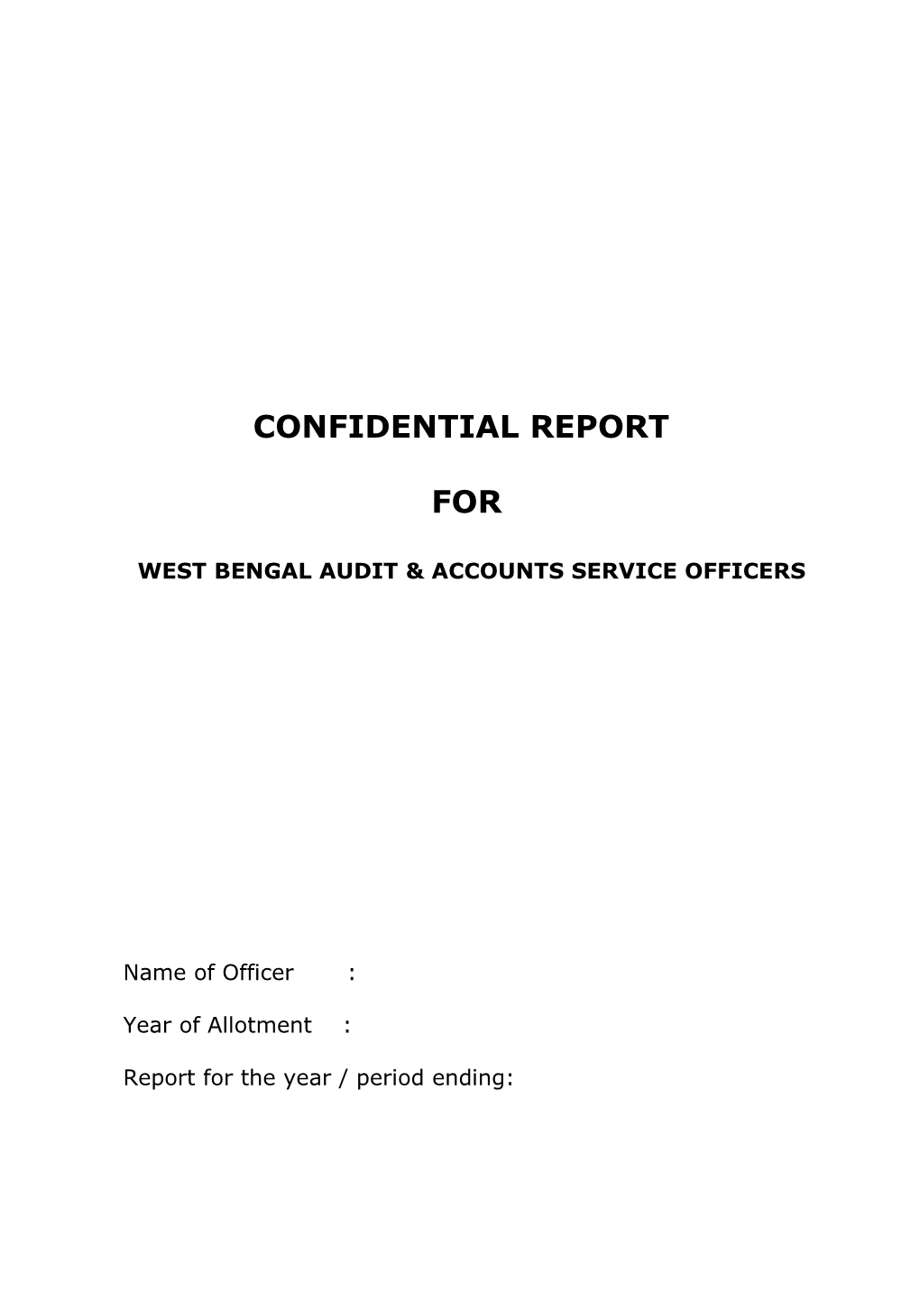 Confidential Report