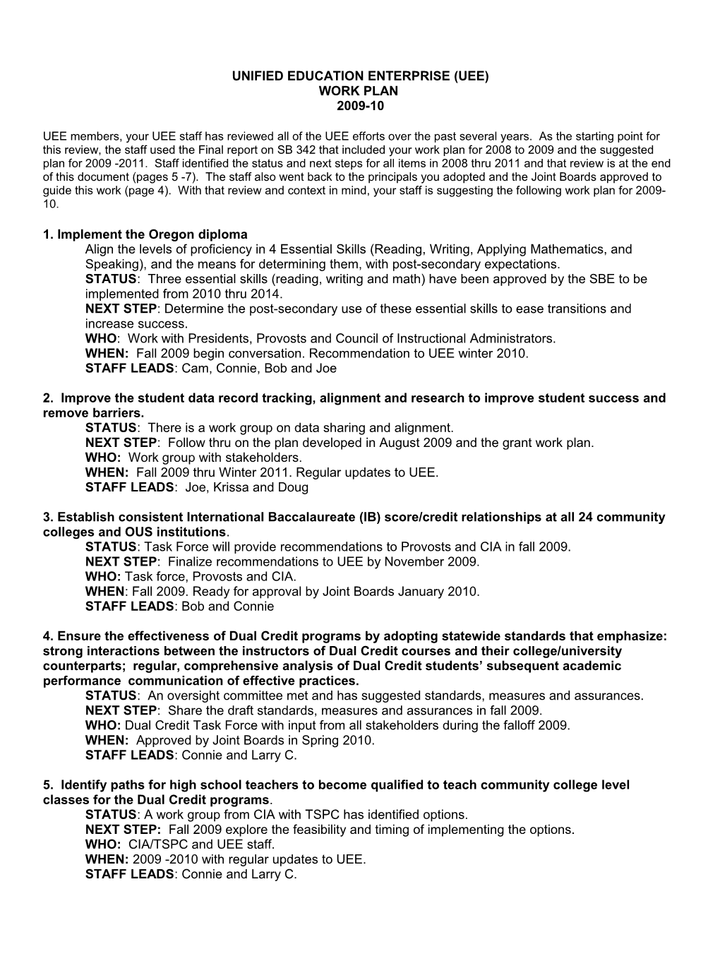 Alignment of Curricular Content And