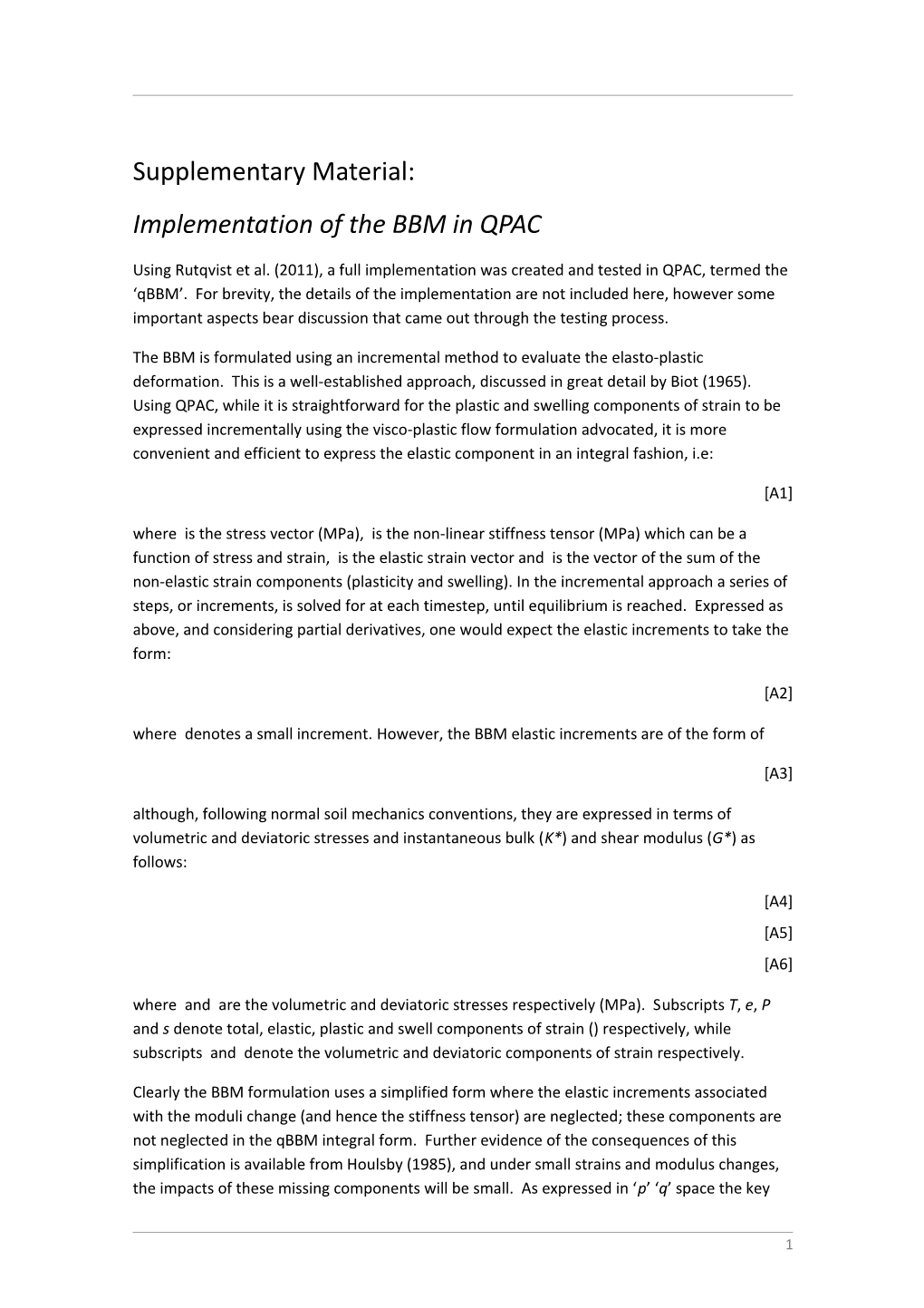 Implementation of the BBM in QPAC