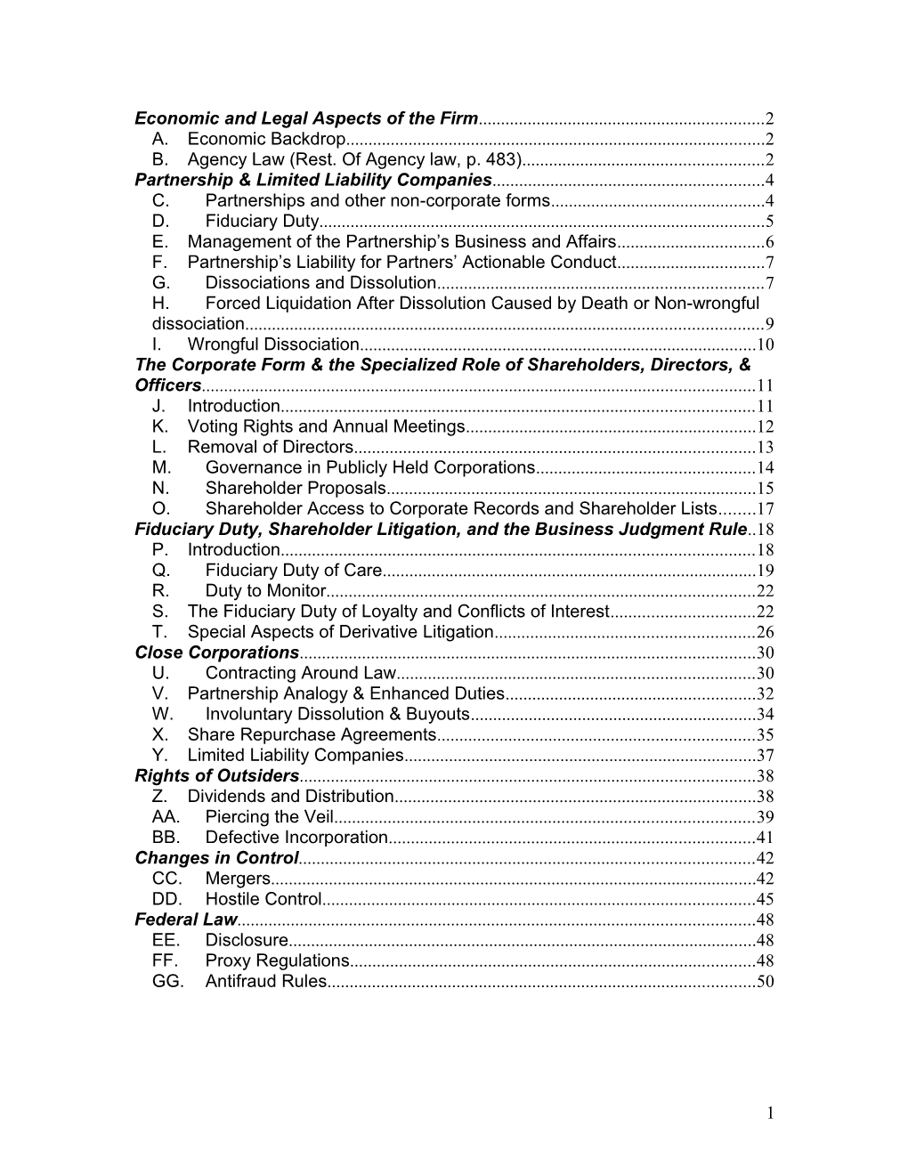 Economic and Legal Aspects of the Firm