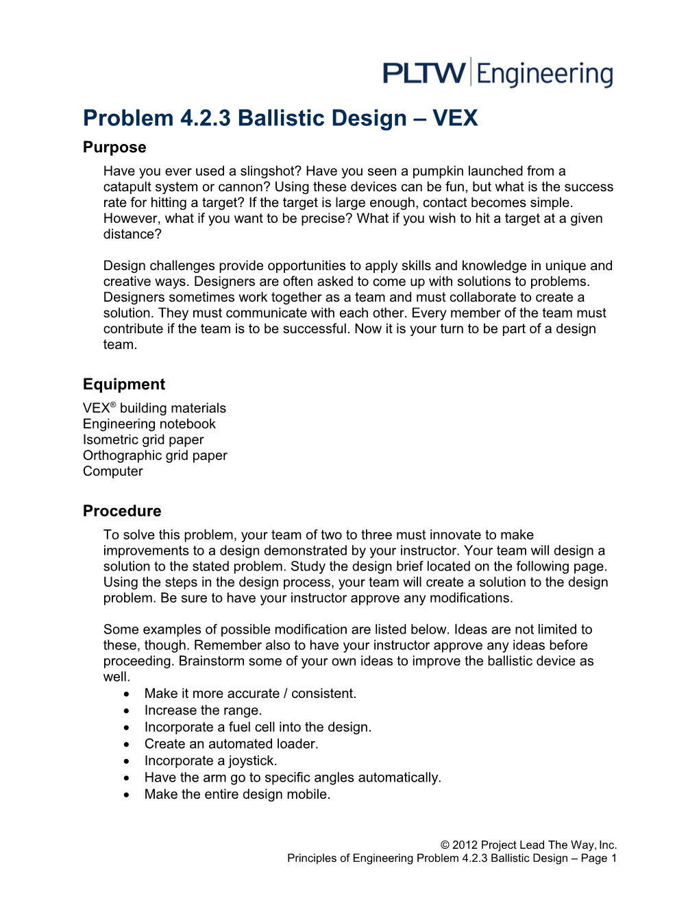Problem 4.2.3 Ballistic Design