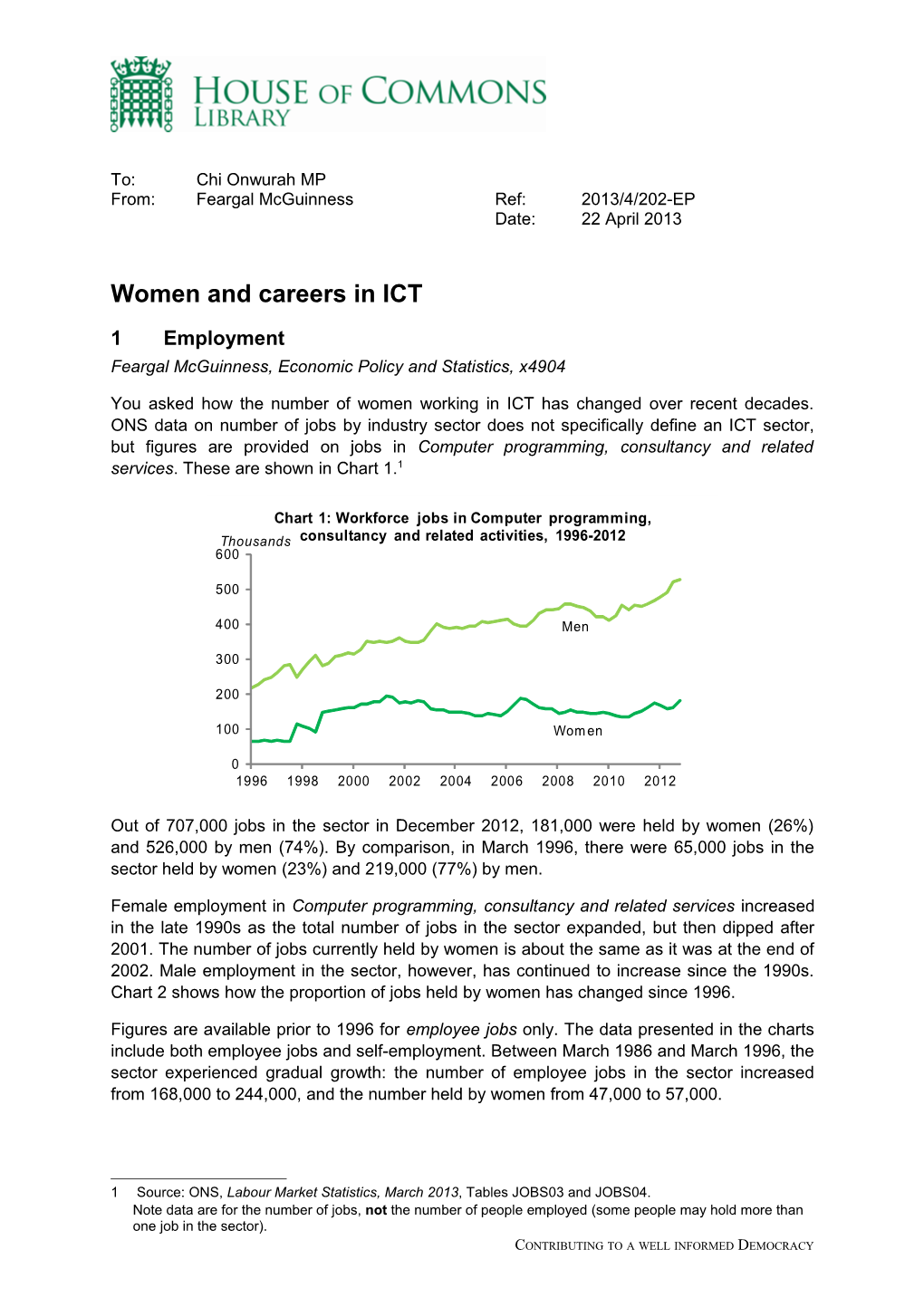Women and Careers in ICT