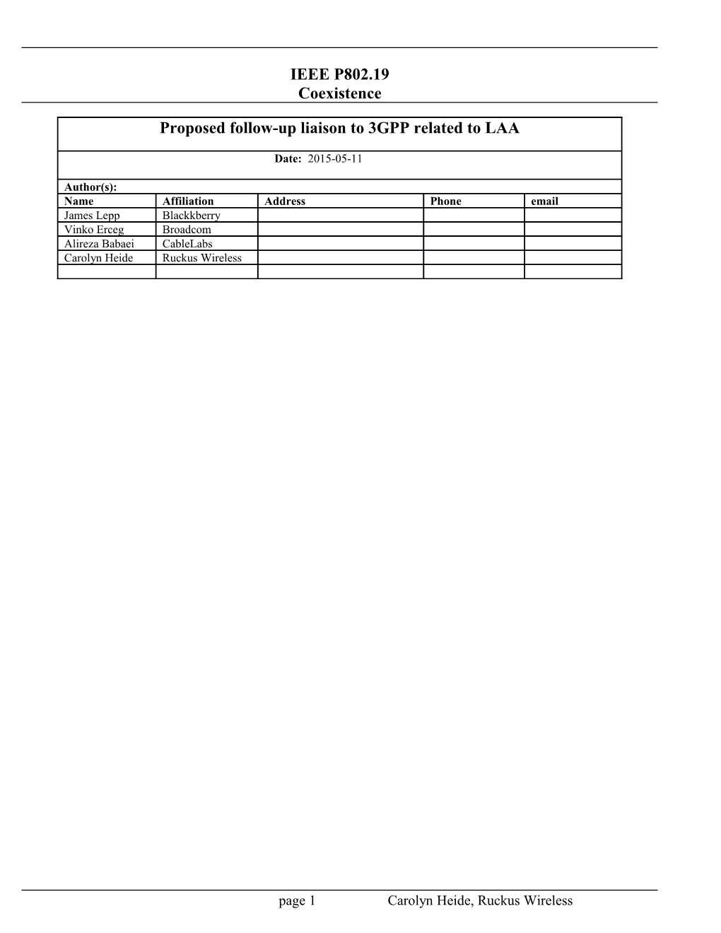 IEEE 802 Thanks 3GPP for Recent Liaisons and Looks Forward to Continuing Collaboration