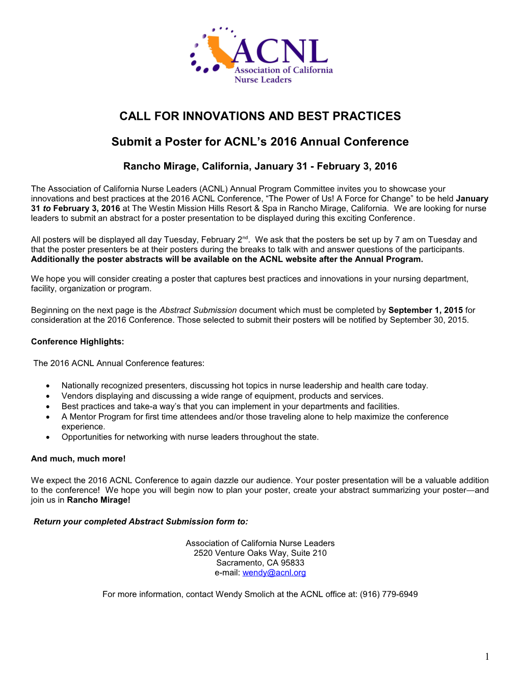 Call for Innovations and Best Practices