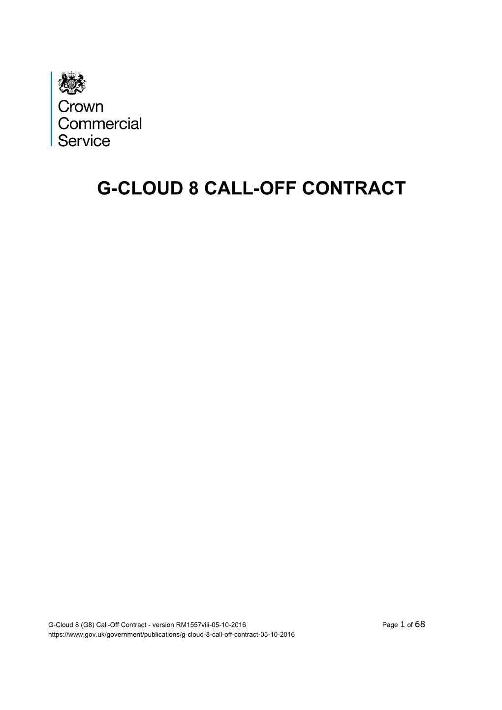 G-Cloud 8 Call-Off Contract