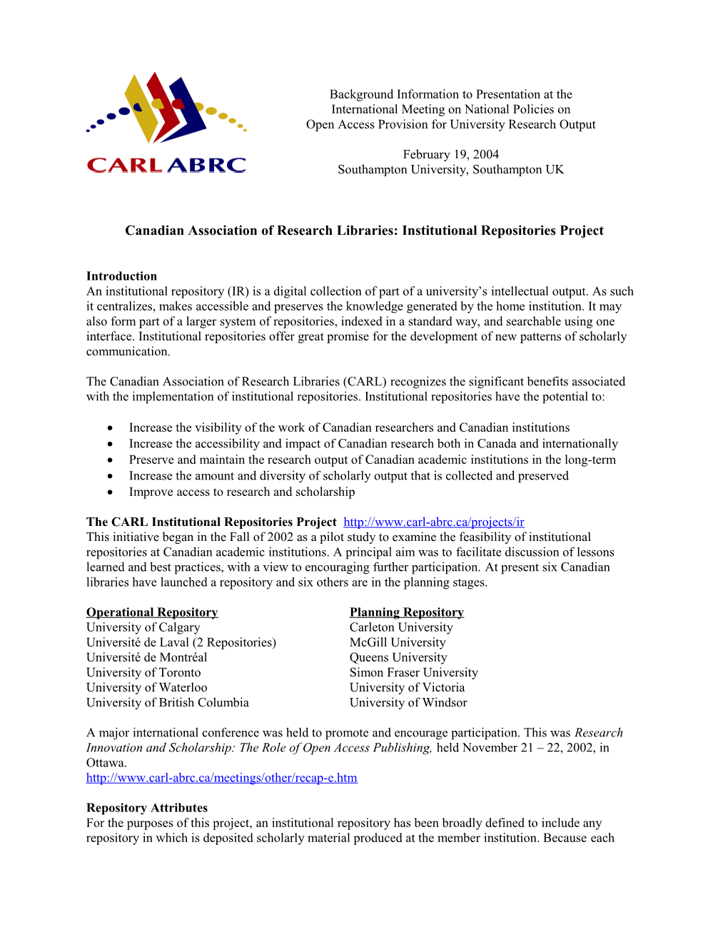 Research Development Initiative Research Project