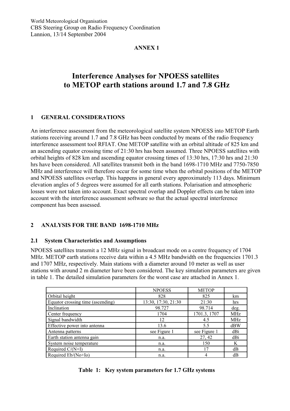 Final Report on Wrc-2000