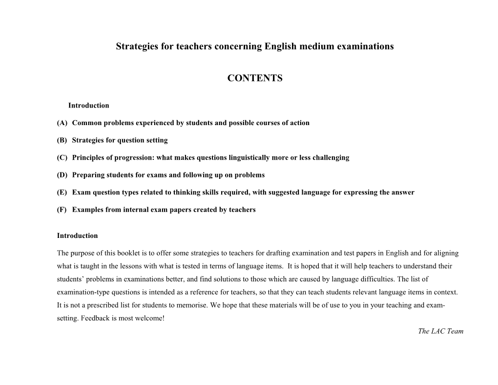 Language Related to Thinking Skills in Different Subject Areas