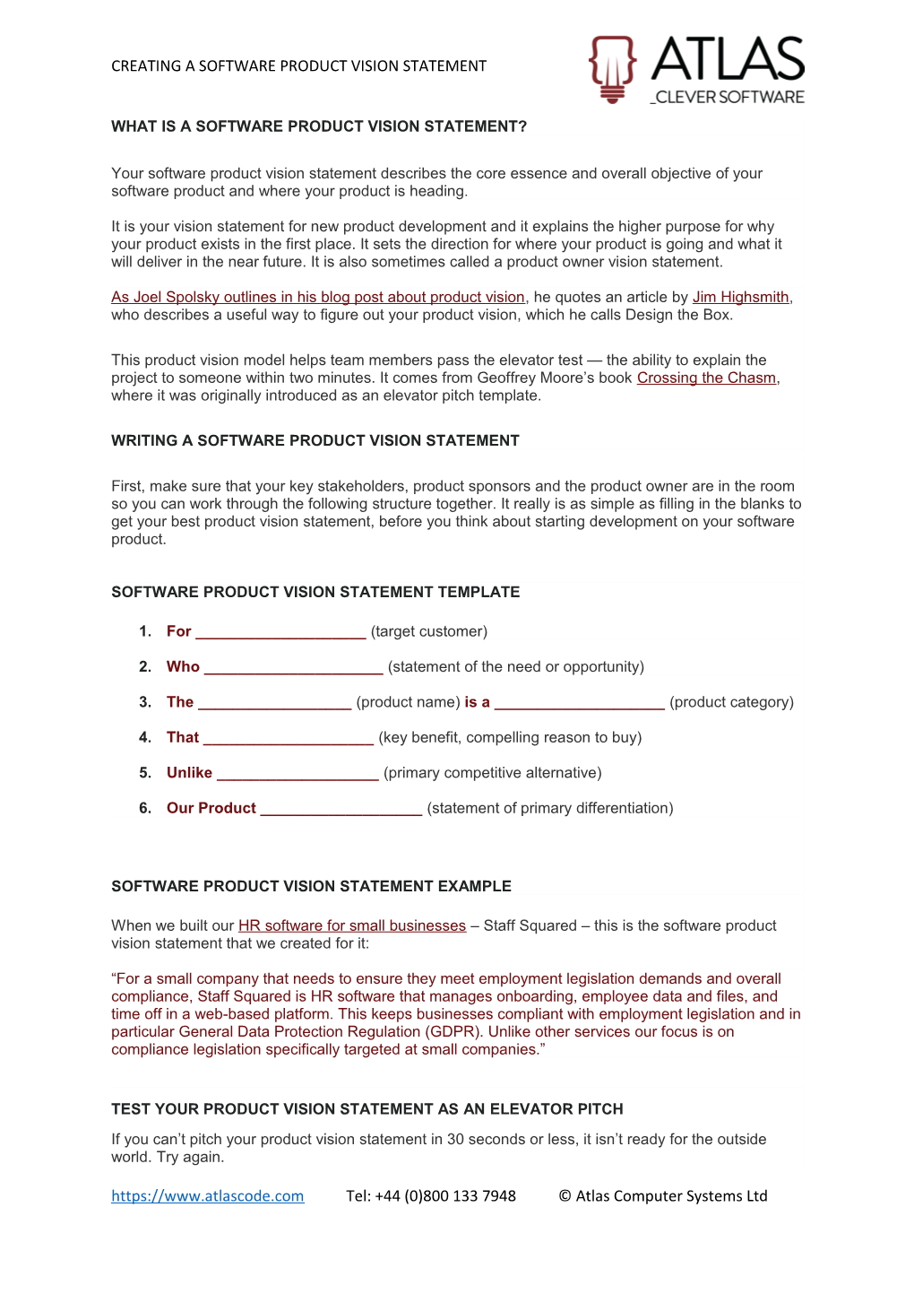 What Is a Software Product Vision Statement?