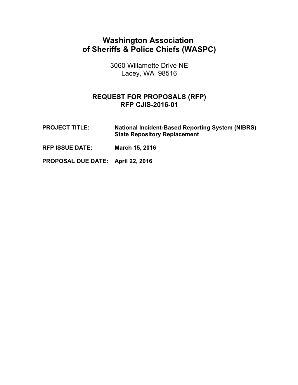 Washington Association of Sheriffs & Police Chiefs (WASPC)