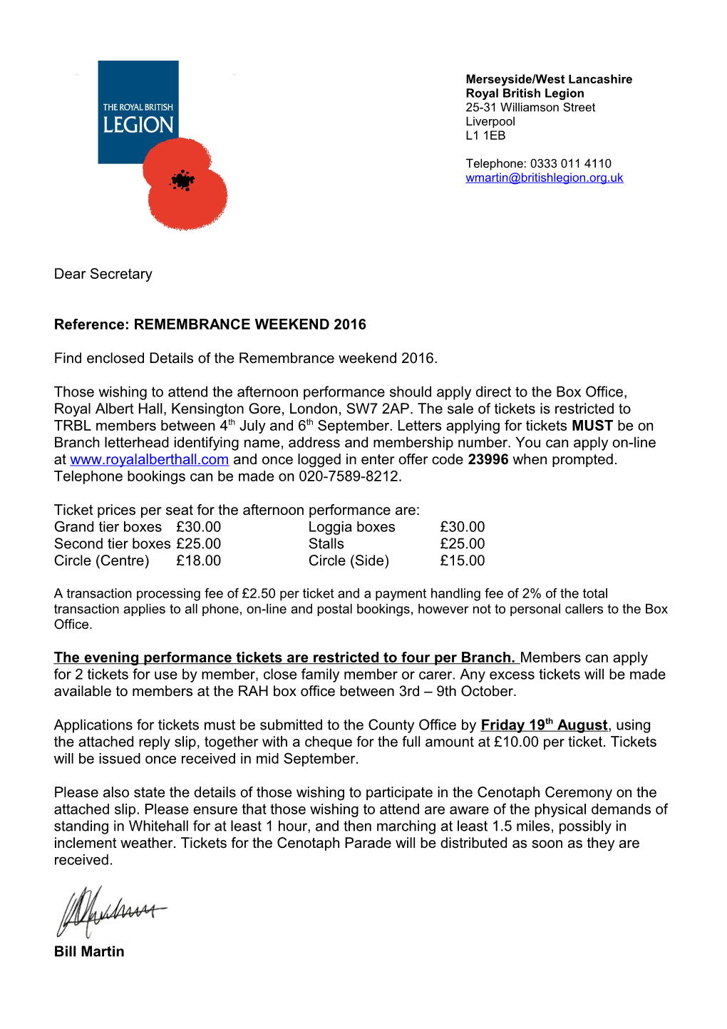 Reference: REMEMBRANCE WEEKEND 2016