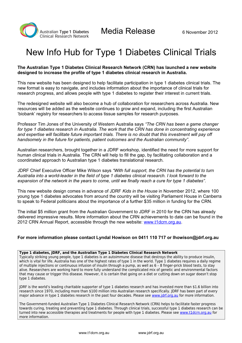 New Info Hub for Type 1 Diabetes Clinical Trials