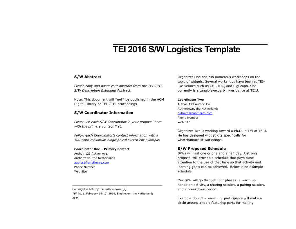 TEI2016S/Wlogistics Template