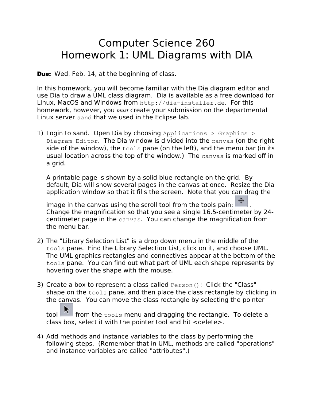 Homework 1: UML Diagrams with DIA