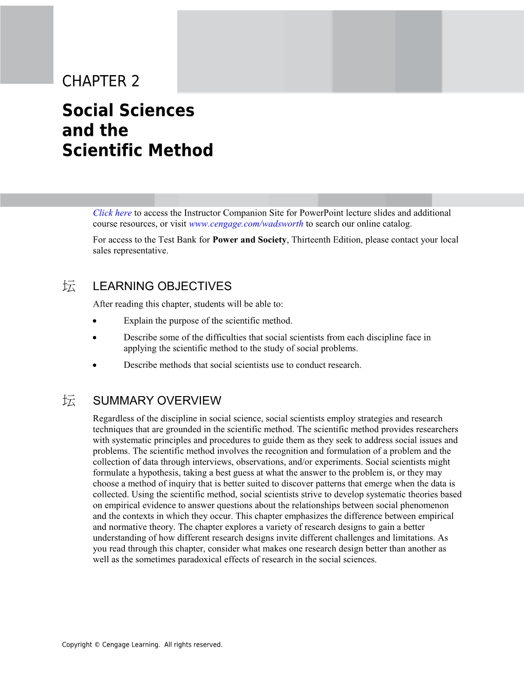 Chapter 2: Social Sciences and the Scientific Method1