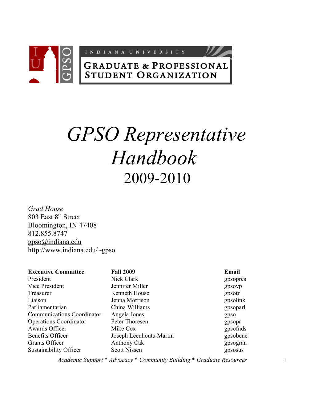 GPSO Representative Handbook