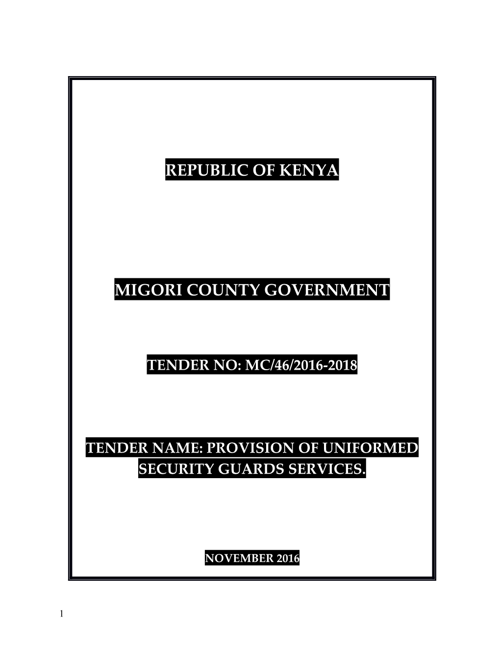 SECTION3-Form of Tender and Bills of Quantities