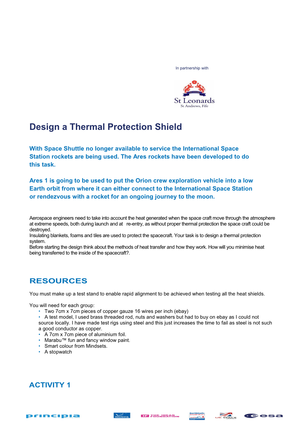 Design a Thermal Protection Shield