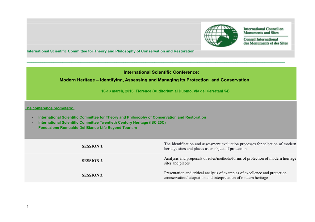 International Scientific Committee for Theory and Philosophy of Conservation and Restoration