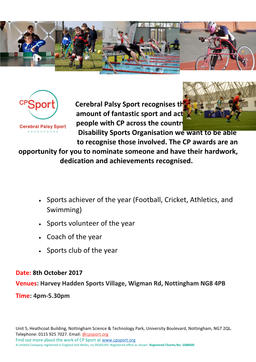 CEREBRAL PALSY SPORT Cpd - CP AWARENESS TRAINING