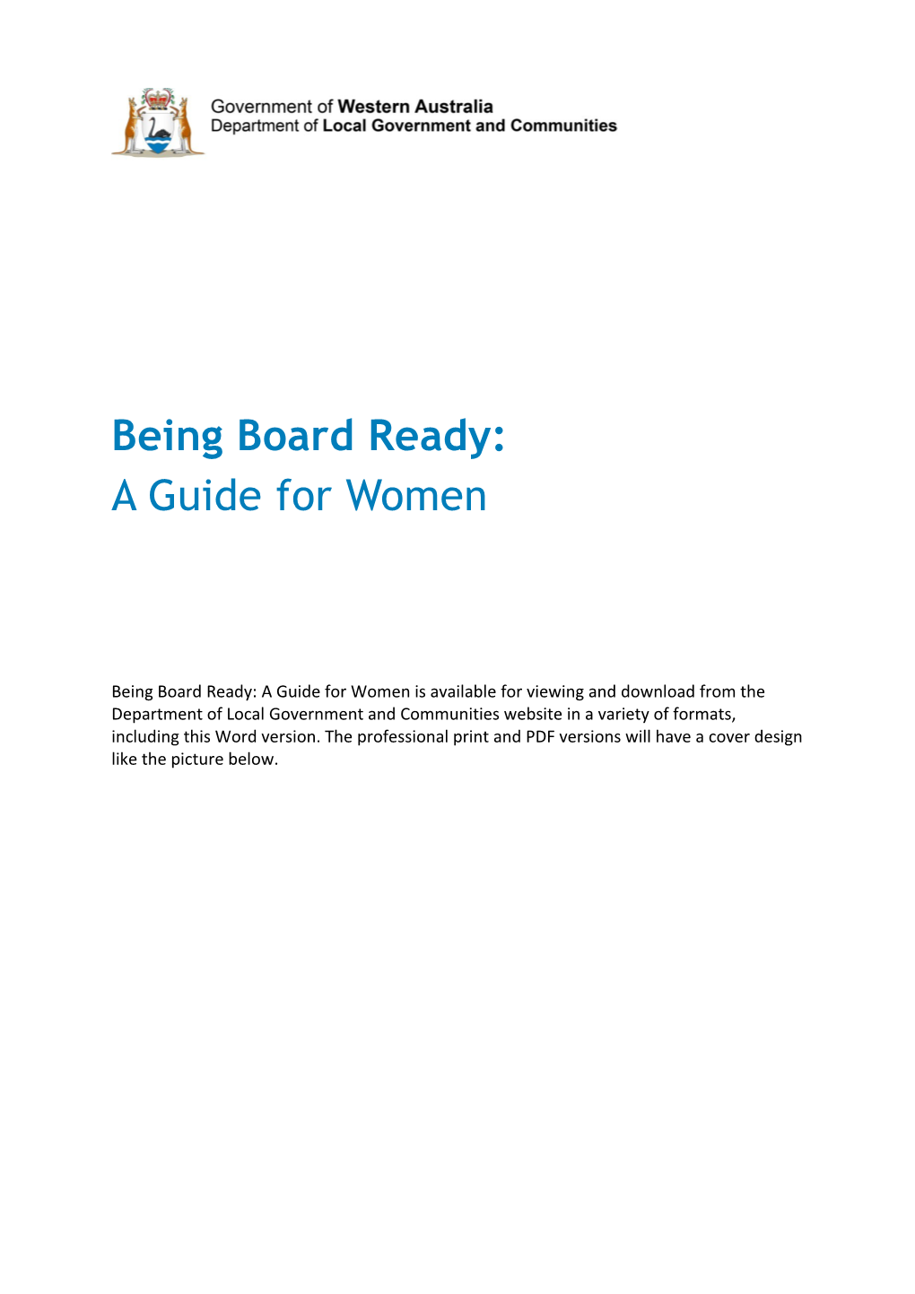 Being Board Ready: a Guide for Women